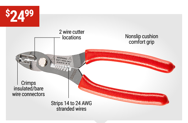 ICON 7 in. Wire Stripper, Cutter, and Crimper