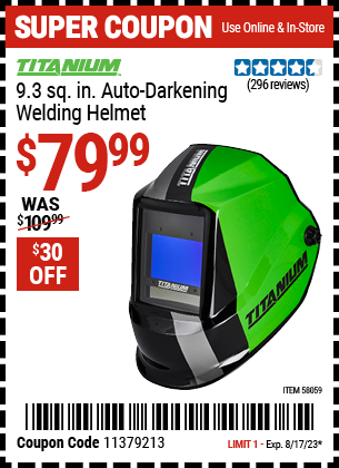 TITANIUM: 9.3 sq. in. Auto-Darkening Welding Helmet