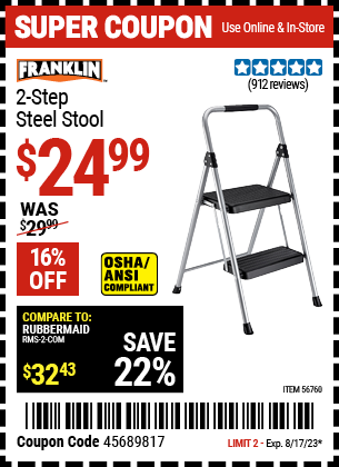 FRANKLIN: Two-Step Steel Stool