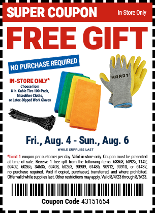 FREE BUCKET with $29.99 purchase. 3 DAYS ONLY. In-store only. Friday, July 21 - Sunday, July 23