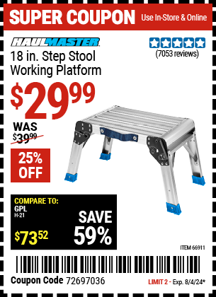 HAUL-MASTER: 18 In. Step Stool Working Platform