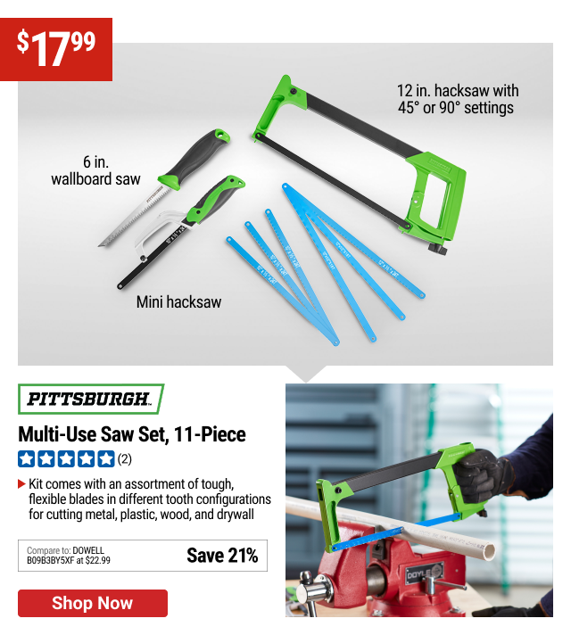 PITTSBURGH: Multi-Use Saw Set, 11-Piece