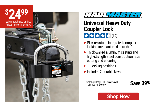 HAUL-MASTER Universal Heavy Duty Coupler Lock