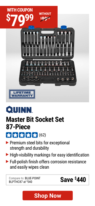 QUINN Master Bit Socket Set, 87-Piece