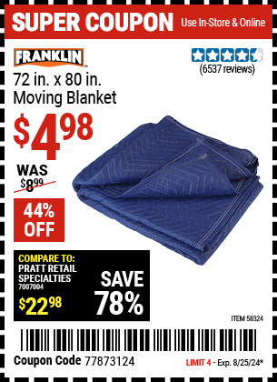 FRANKLIN: 72 in. x 80 in. Moving Blanket
