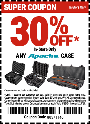 30% Off ANY APACHE Case - In-Store Only