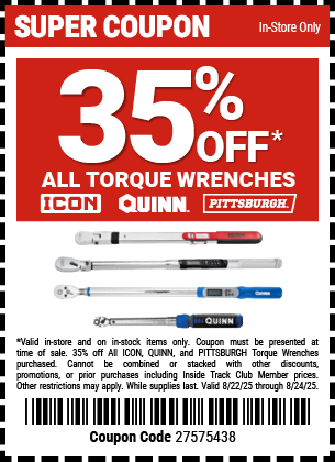 35% Off All Torque Wrenches