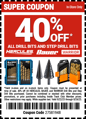 40% OFF All Drill Bits