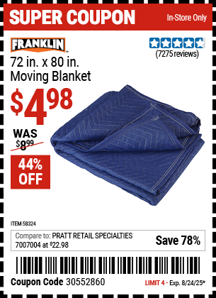 FRANKLIN 72 in. x 80 in. Moving Blanket