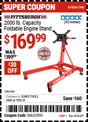 PITTSBURGH 2000 lb. Capacity Foldable Engine Stand