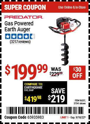 PREDATOR: Gas Powered Earth Auger