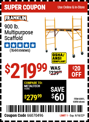 FRANKLIN: 900 lb. Multipurpose Scaffold