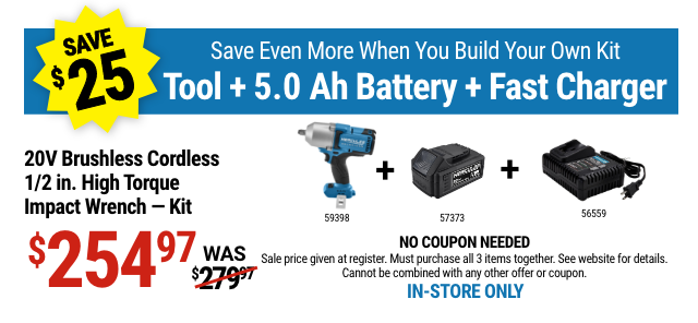 HERCULES: 20V Brushless Cordless 1/2 in. Ultra Torque Impact Wrench - Tool Only - BYOK Banner