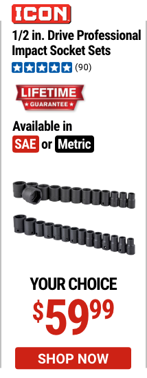 ICON: 1/2 in. Drive Professional Deep Impact Socket Set, 14 Piece