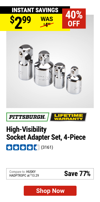 PITTSBURGH: High Visibility Socket Adapter Set, 4-Piece