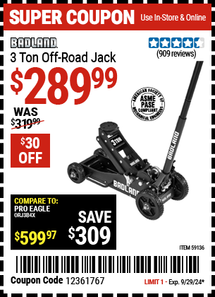 BADLAND: 3 Ton Off-Road Jack