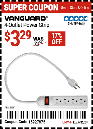 VANGUARD: 4-Outlet Power Strip