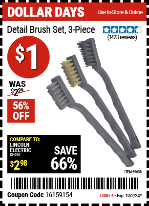 HFT: Detail Brush Set, 3 Piece