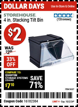 STOREHOUSE: 4 in. Stacking Tilt Bin