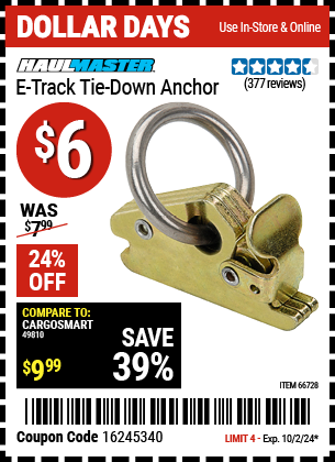 HAUL-MASTER: E-Track Tie Down Anchor