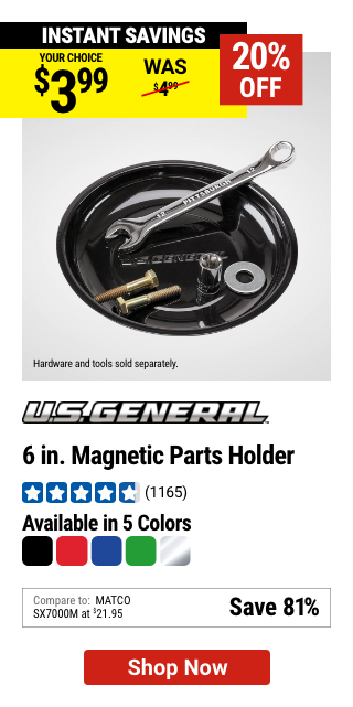 U.S. GENERAL: 6 in. Magnetic Parts Holder