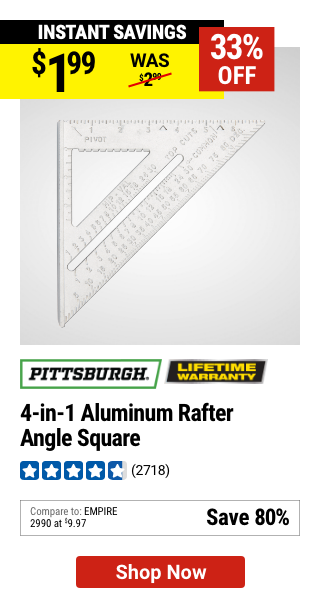 PITTSBURGH: 4-in-1 Aluminum Rafter Angle Square