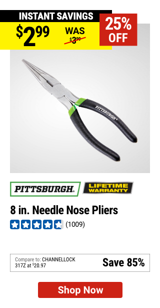 PITTSBURGH: 8 in. Needle Nose Pliers