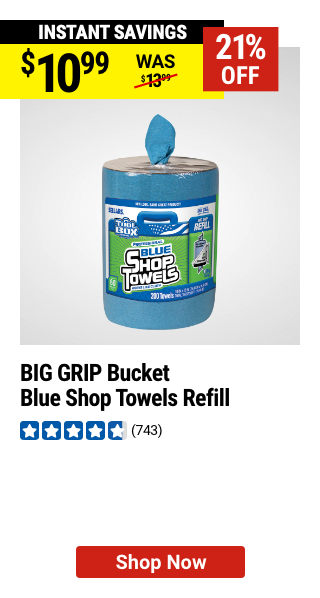 TOOLBOX: Big Grip® Bucket Blue Shop Towels Refill