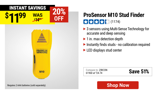 FRANKLIN SENSORS: ProSensor M10 Stud Finder