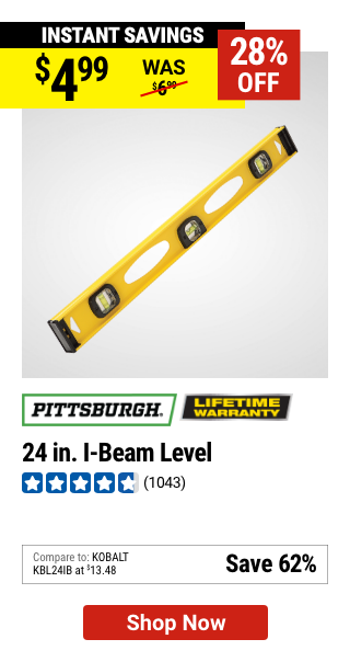 PITTSBURGH: 24 in. I-Beam Level