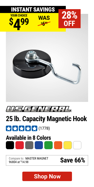 U.S. GENERAL: 25 lb. Magnetic Hook