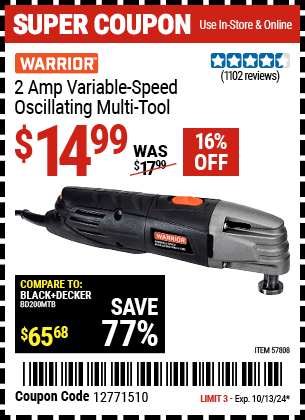 WARRIOR: 2 Amp Variable-Speed Oscillating Multi-Tool