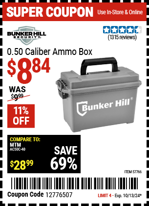 BUNKER HILL SECURITY: 0.50 Caliber Ammo Box