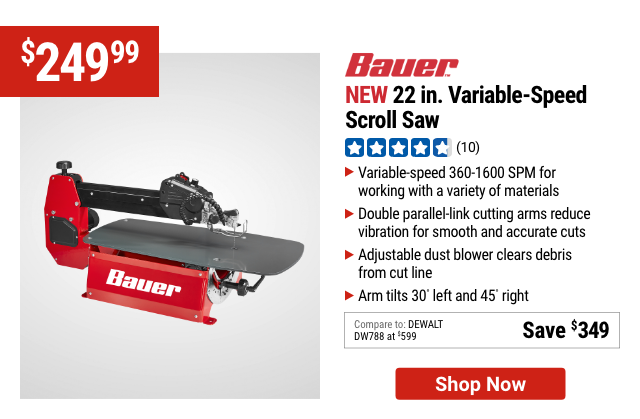 BAUER: 22 in. Variable-Speed Scroll Saw