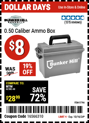 BUNKER HILL SECURITY: 0.50 Caliber Ammo Box