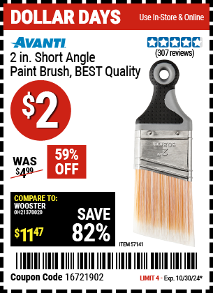 AVANTI: 2 in. Short Angle Paint Brush, BEST Quality