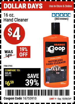 GOOP: 16 Oz. Orange Hand Cleaner