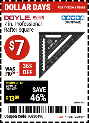 DOYLE: 7 in. Professional Rafter Square