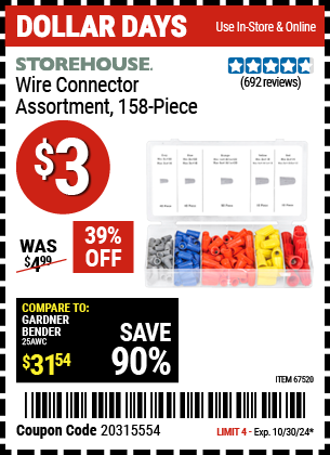 STOREHOUSE: Wire Connector Assortment, 158-Piece