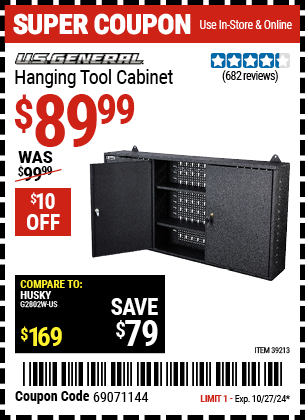 U.S. GENERAL: Hanging Tool Cabinet