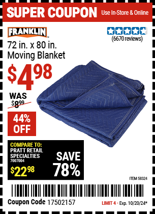 FRANKLIN: 72 in. x 80 in. Moving Blanket