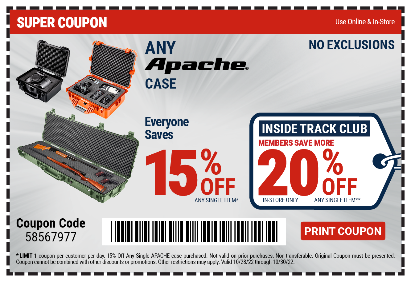 15% Off Any Apache Case