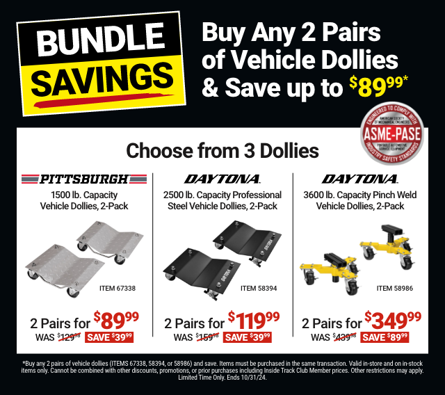 BUNDLE SAVINGS: Buy Any 2 Pairs of Vehicle Dollies & Save up to $89.99