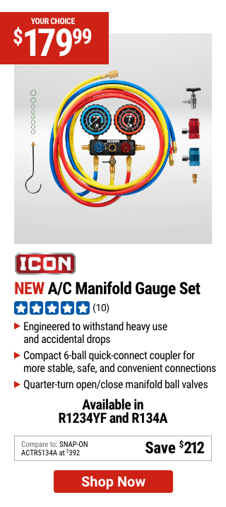 ICON: R1234YF A/C Manifold Gauge Set