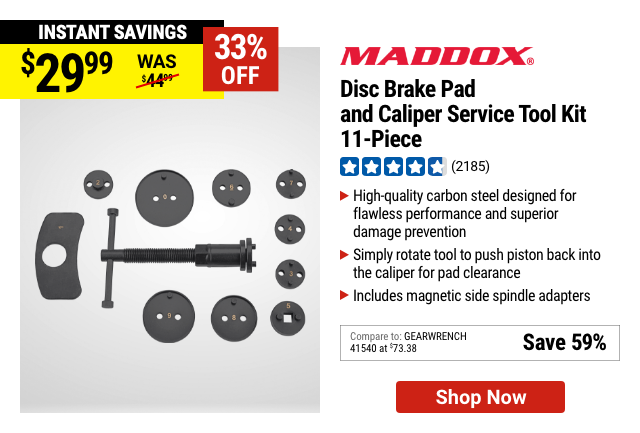 MADDOX: Disc Brake Pad and Caliper Service Tool Kit, 11-Piece