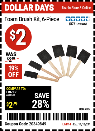 Foam Brush Kit, 6 Piece