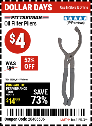 PITTSBURGH AUTOMOTIVE: Oil Filter Pliers