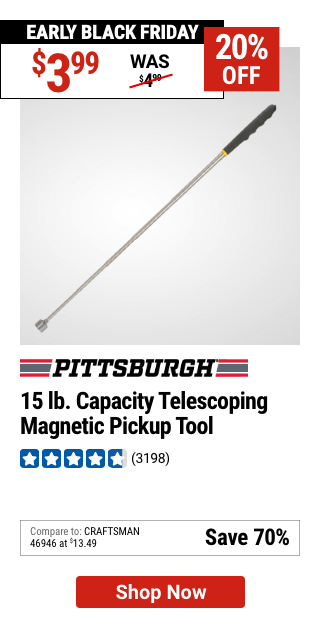 PITTSBURGH AUTOMOTIVE: 15 lb. Capacity Telescoping Magnetic Pickup Tool