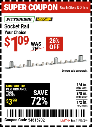 PITTSBURGH Socket Rail