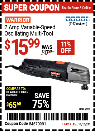 WARRIOR: 2 Amp Variable-Speed Oscillating Multi-Tool